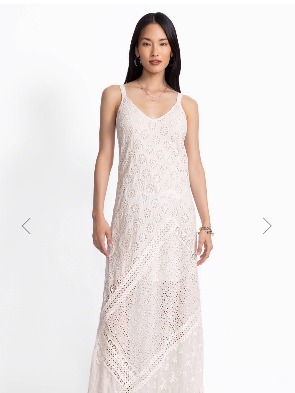 Johnny Was NWT Eyelet Maxi Slip Dress
